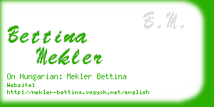 bettina mekler business card